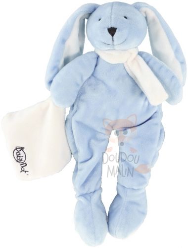  layette pantin lapin bleu blanc echarpe 